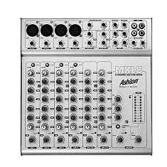 Ashton 8 channel mixer (4x mic/inst plus 2x stereo)